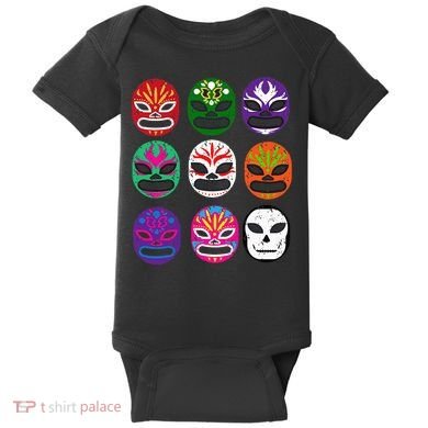Masks Mexican Wrestling Mask Baby Bodysuit