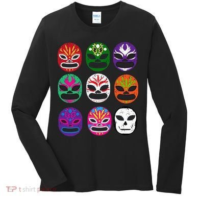 Masks Mexican Wrestling Mask Women's Long Sleeve Shirt