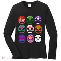 Masks Mexican Wrestling Mask Women's Long Sleeve Shirt thumb 0