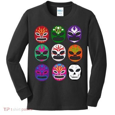 Masks Mexican Wrestling Mask Kids Long Sleeve Shirt