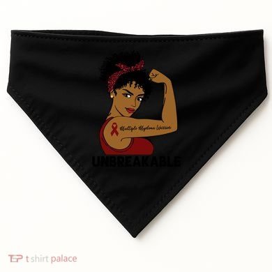Multiple Myeloma Warrior Black Unbreakable Awareness Gift USA-Made Doggie Bandana