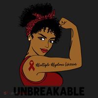 Multiple Myeloma Warrior Black Unbreakable Awareness Gift Beanie thumb 2