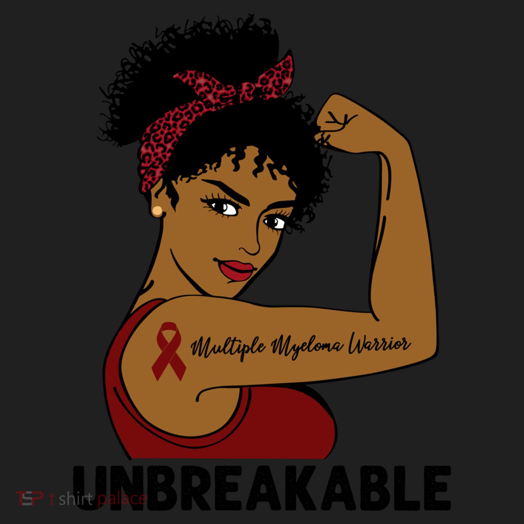 Multiple Myeloma Warrior Black Unbreakable Awareness Gift Beanie