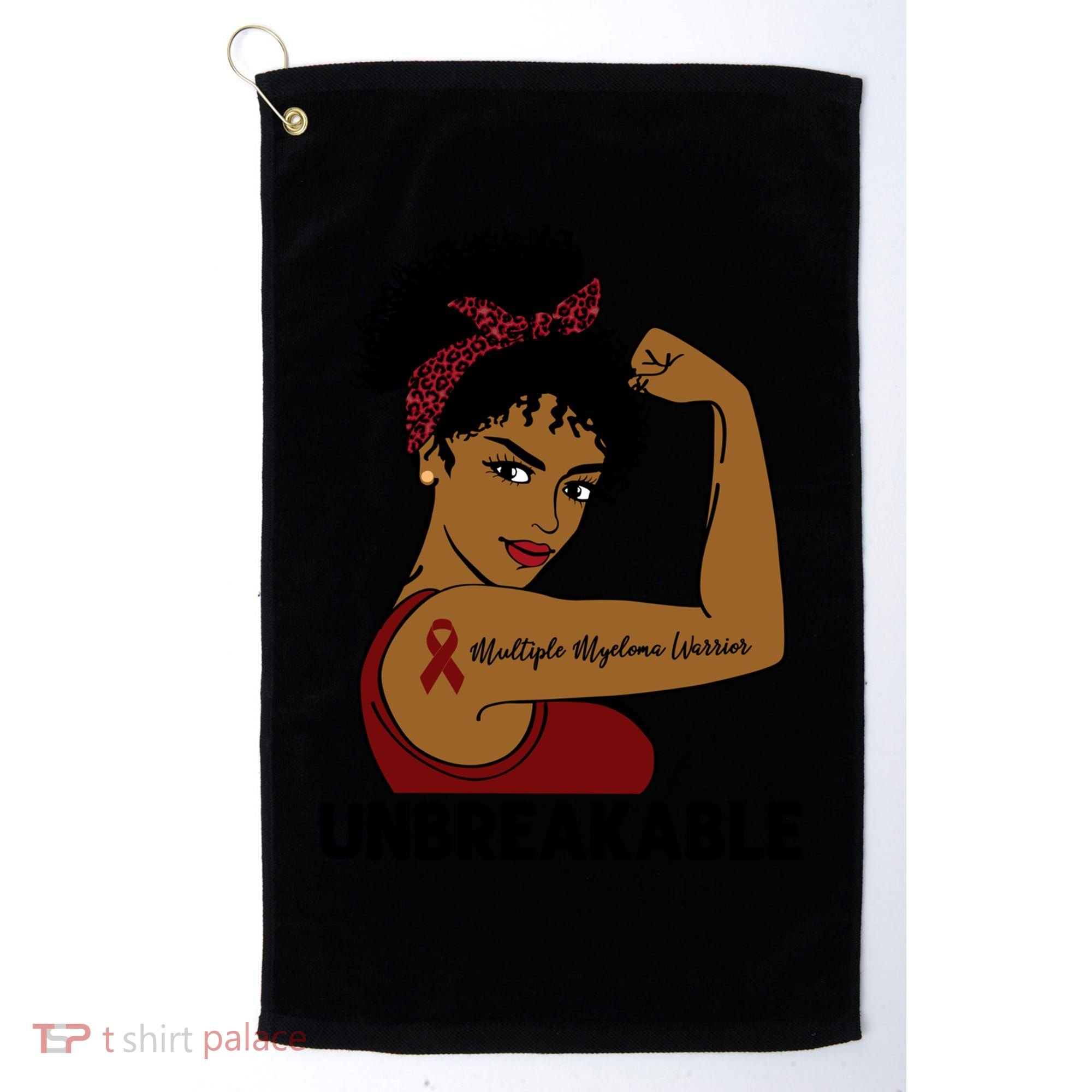 Multiple Myeloma Warrior Black Unbreakable Awareness Gift Golf Towel