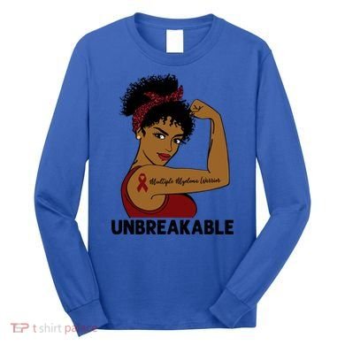 Multiple Myeloma Warrior Black Unbreakable Awareness Gift Long Sleeve Shirt