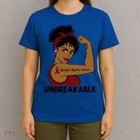 Multiple Myeloma Warrior Black Unbreakable Awareness Gift T-Shirt thumb 4