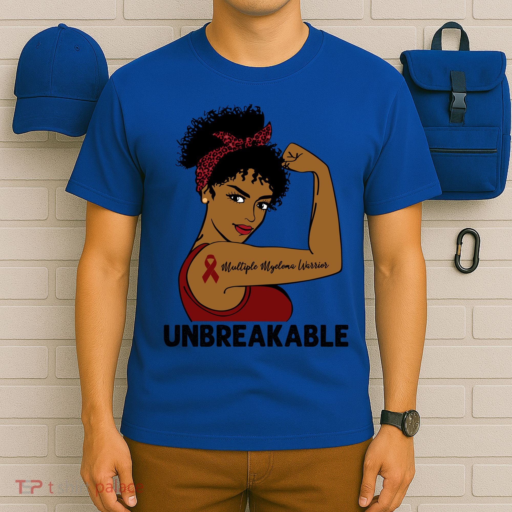 Multiple Myeloma Warrior Black Unbreakable Awareness Gift T-Shirt