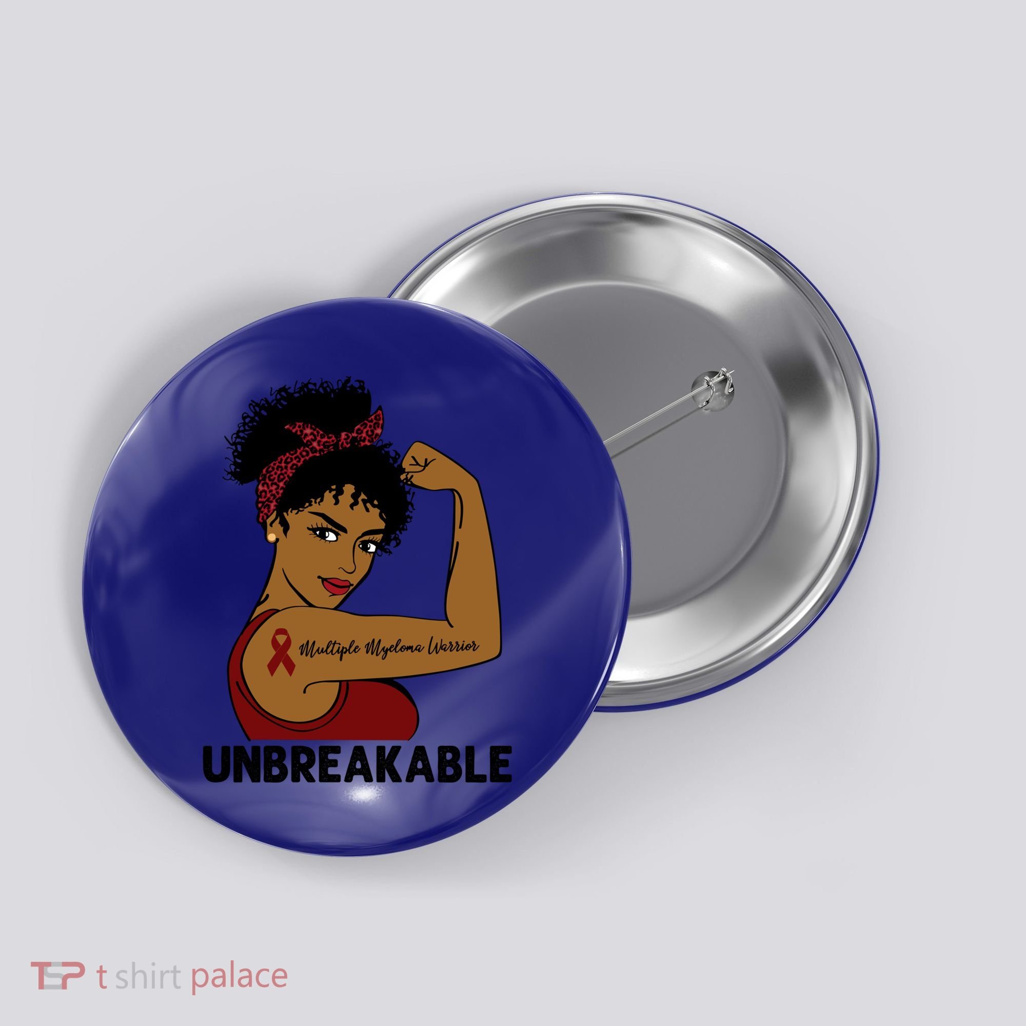 Multiple Myeloma Warrior Black Unbreakable Awareness Gift Button