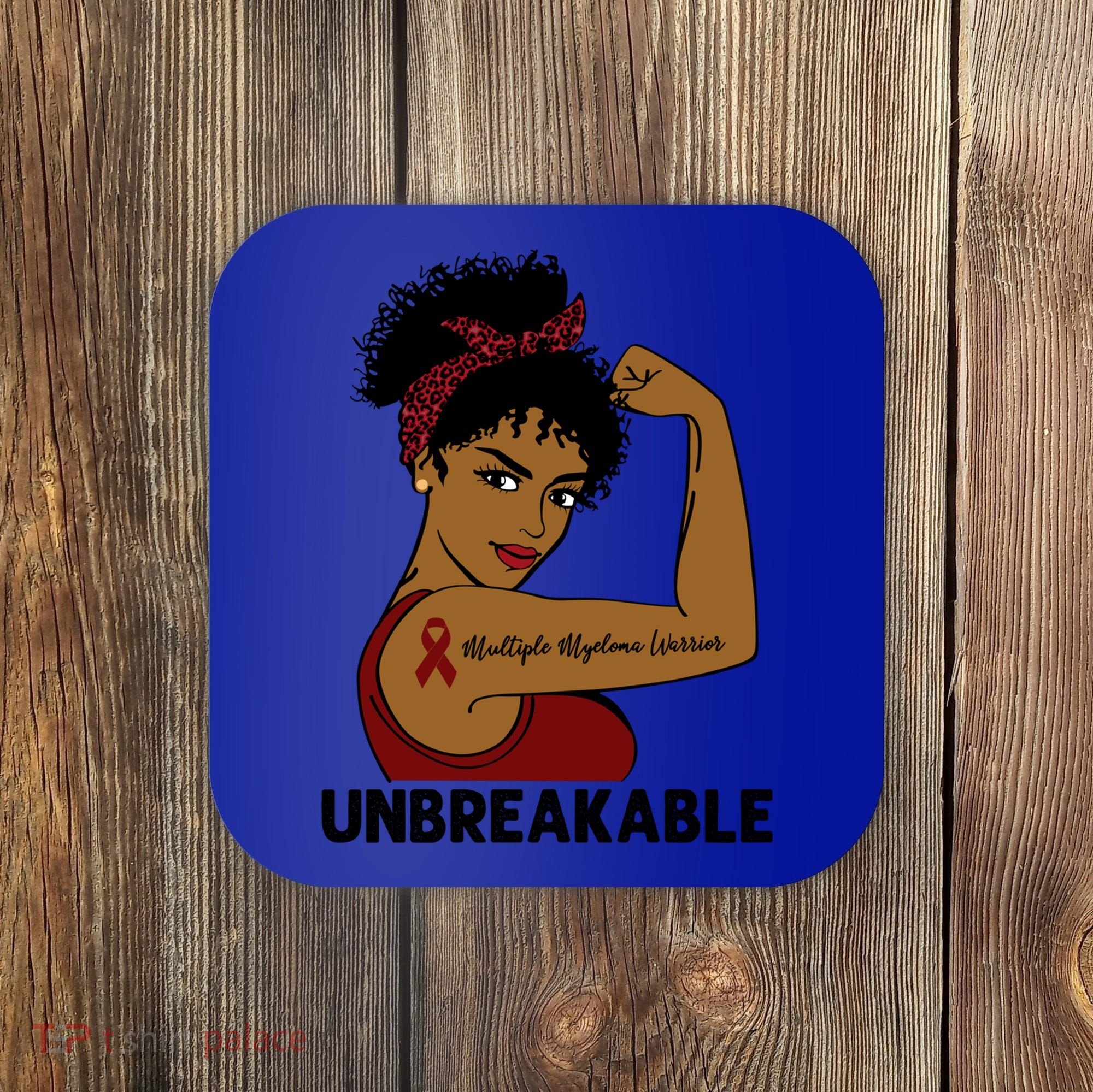 Multiple Myeloma Warrior Black Unbreakable Awareness Gift Coaster
