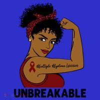 Multiple Myeloma Warrior Black Unbreakable Awareness Gift Coaster thumb 2