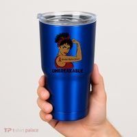 Multiple Myeloma Warrior Black Unbreakable Awareness Gift Tumbler thumb 2