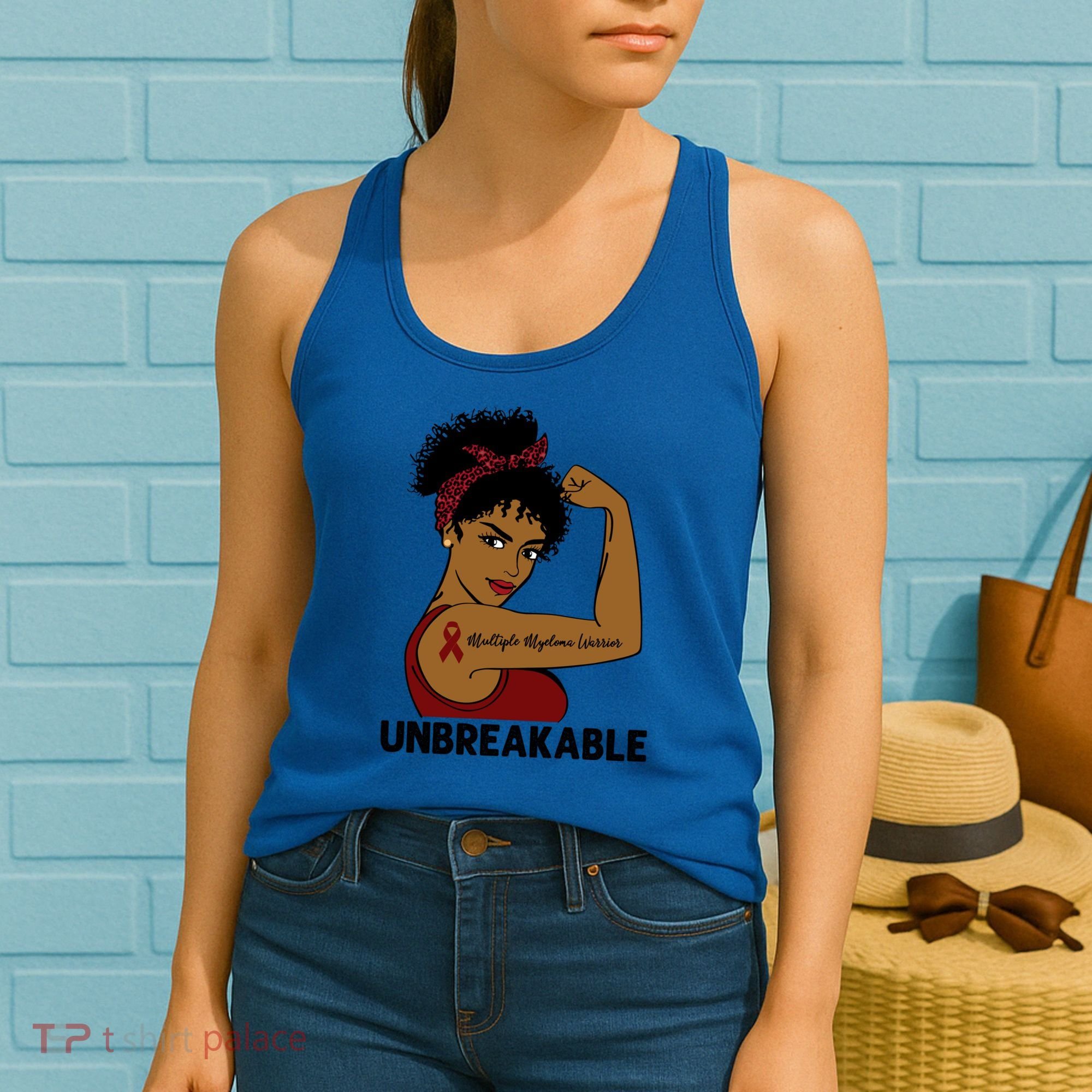 Multiple Myeloma Warrior Black Unbreakable Awareness Gift Women's Tank Top