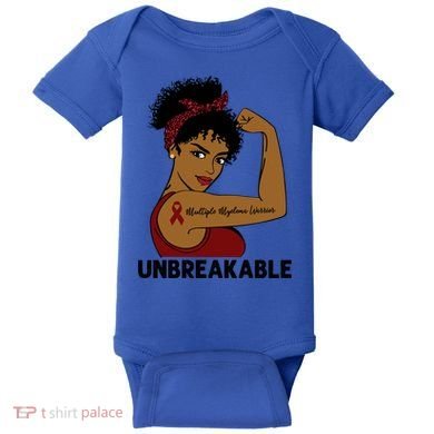 Multiple Myeloma Warrior Black Unbreakable Awareness Gift Baby Bodysuit