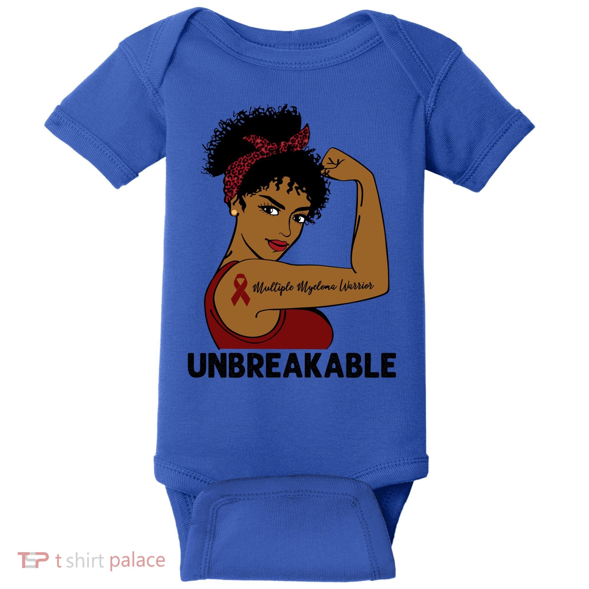 Multiple Myeloma Warrior Black Unbreakable Awareness Gift Baby Bodysuit