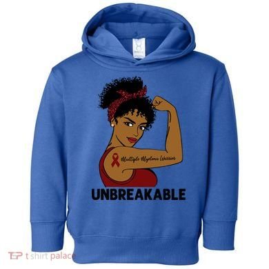 Multiple Myeloma Warrior Black Unbreakable Awareness Gift Toddler Hoodie