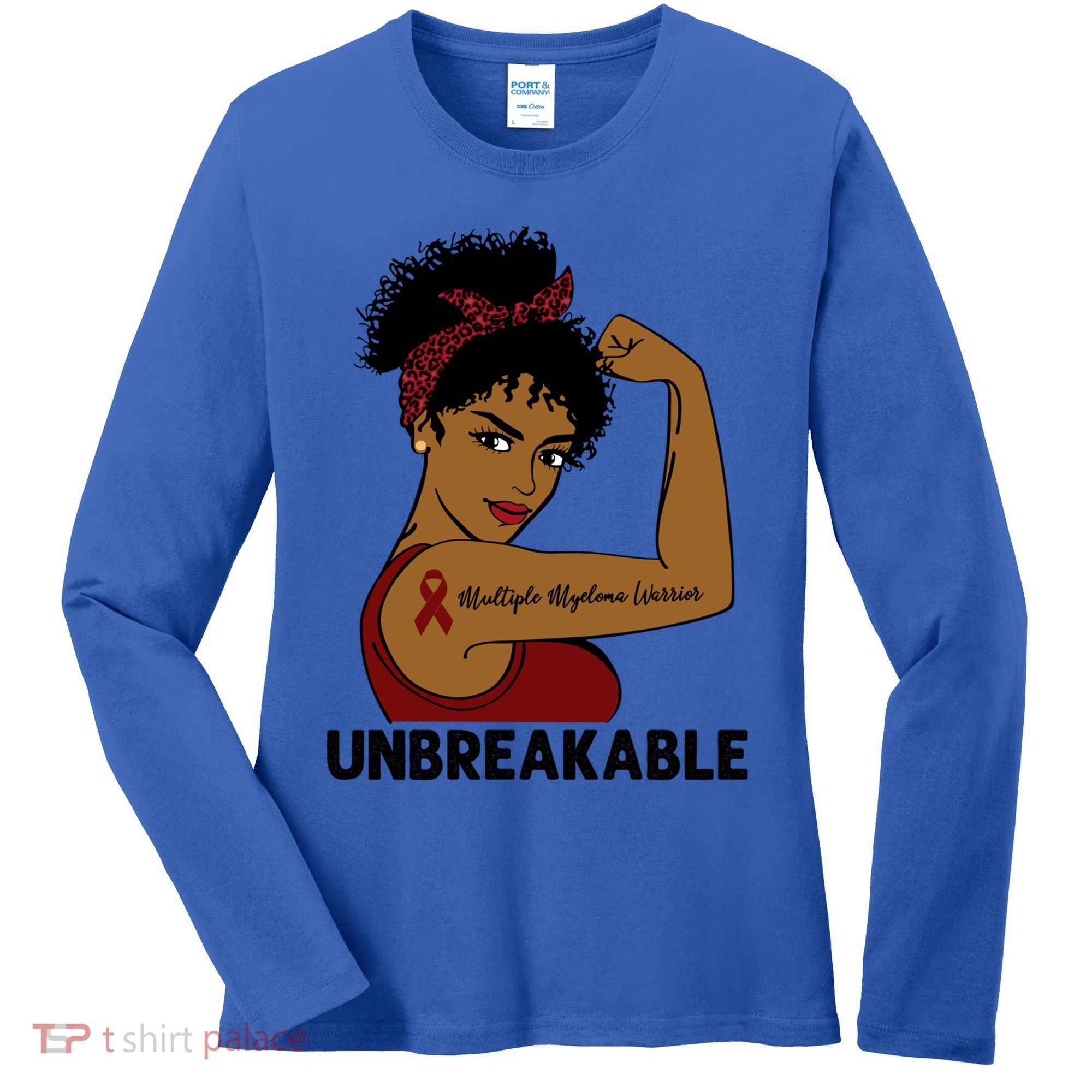 Multiple Myeloma Warrior Black Unbreakable Awareness Gift Women's Long Sleeve Shirt