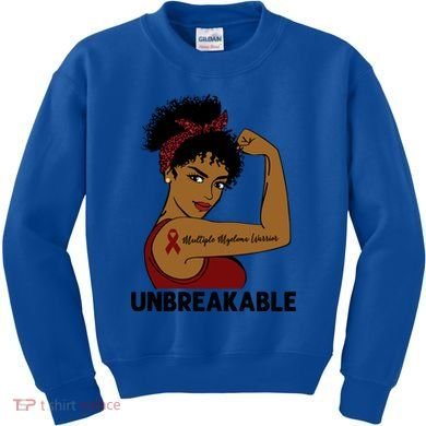 Multiple Myeloma Warrior Black Unbreakable Awareness Gift Kids Sweatshirt
