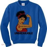 Multiple Myeloma Warrior Black Unbreakable Awareness Gift Kids Sweatshirt thumb 0