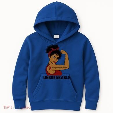 Multiple Myeloma Warrior Black Unbreakable Awareness Gift Kids Hoodie