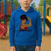 Multiple Myeloma Warrior Black Unbreakable Awareness Gift Kids Hoodie thumb 2