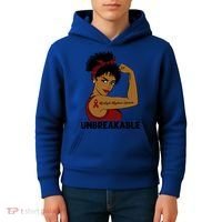 Multiple Myeloma Warrior Black Unbreakable Awareness Gift Kids Hoodie thumb 4