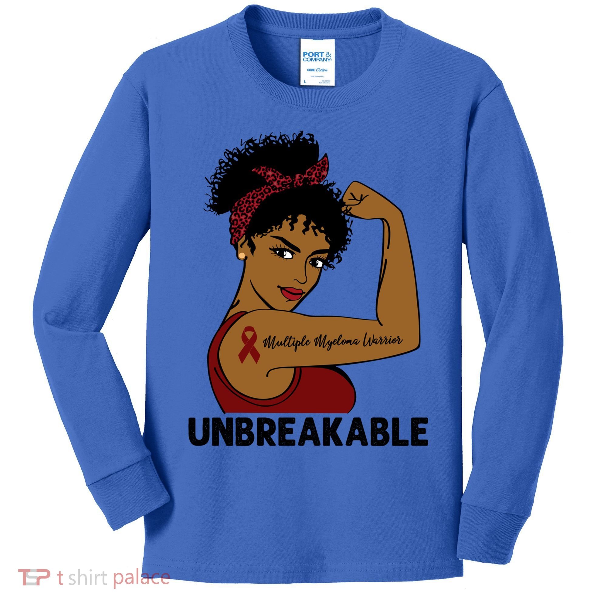 Multiple Myeloma Warrior Black Unbreakable Awareness Gift Kids Long Sleeve Shirt
