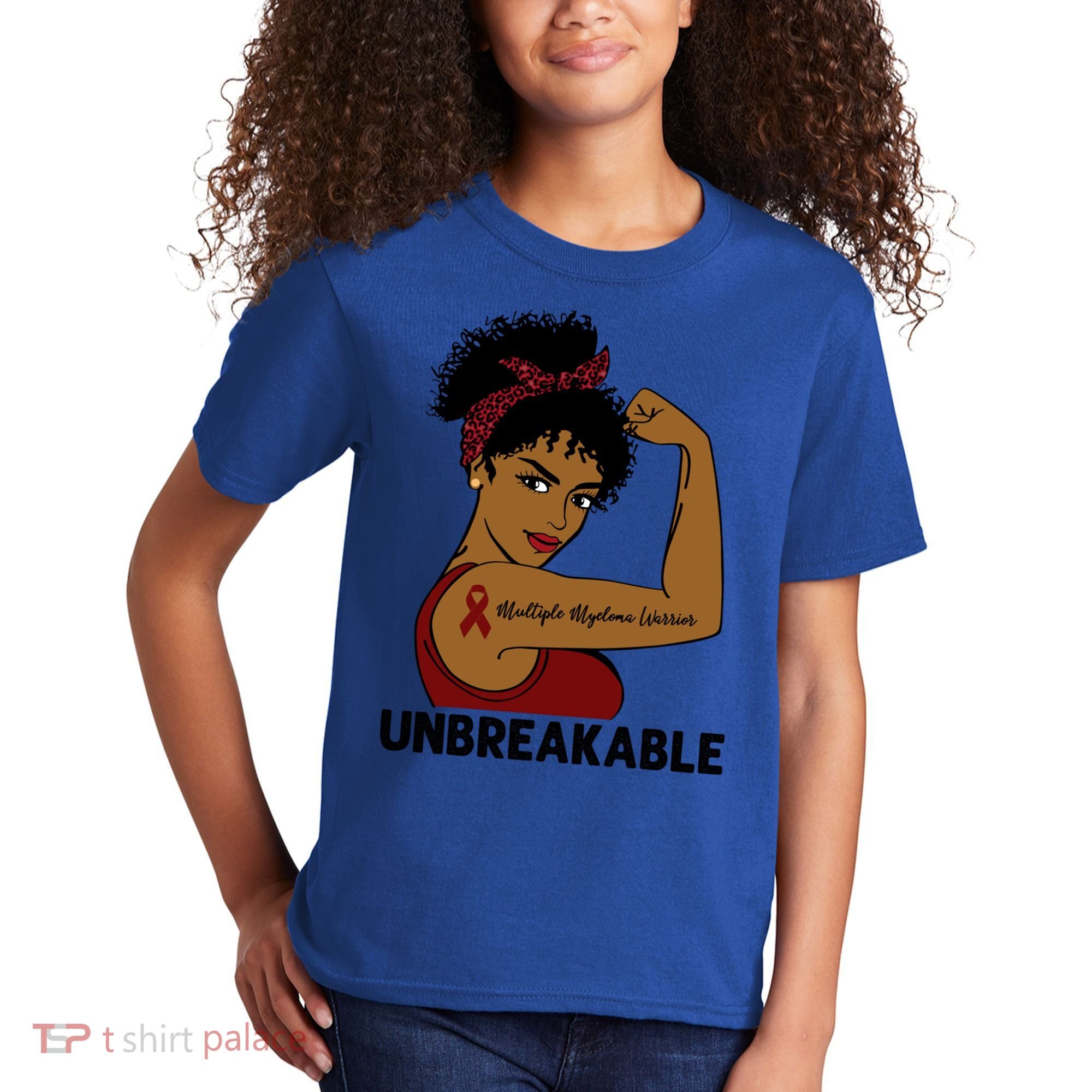 Multiple Myeloma Warrior Black Unbreakable Awareness Gift Kids T-Shirt