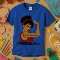 Multiple Myeloma Warrior Black Unbreakable Awareness Gift Kids T-Shirt thumb 3