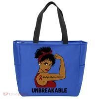Multiple Myeloma Warrior Black Unbreakable Awareness Gift Tote Bag thumb 0