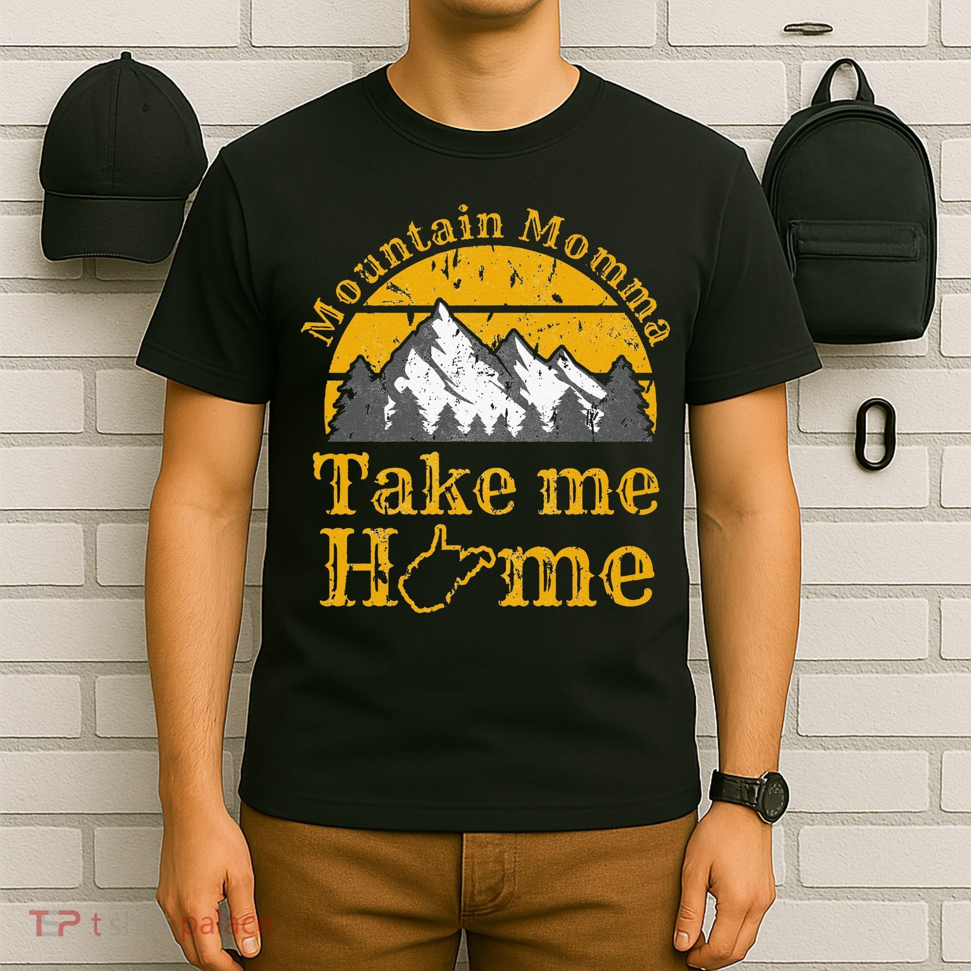 Mountain Momma West Virginia Take Me Home WV Map Mountains T-Shirt