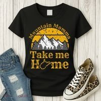 Mountain Momma West Virginia Take Me Home WV Map Mountains Women's T-Shirt thumb 3