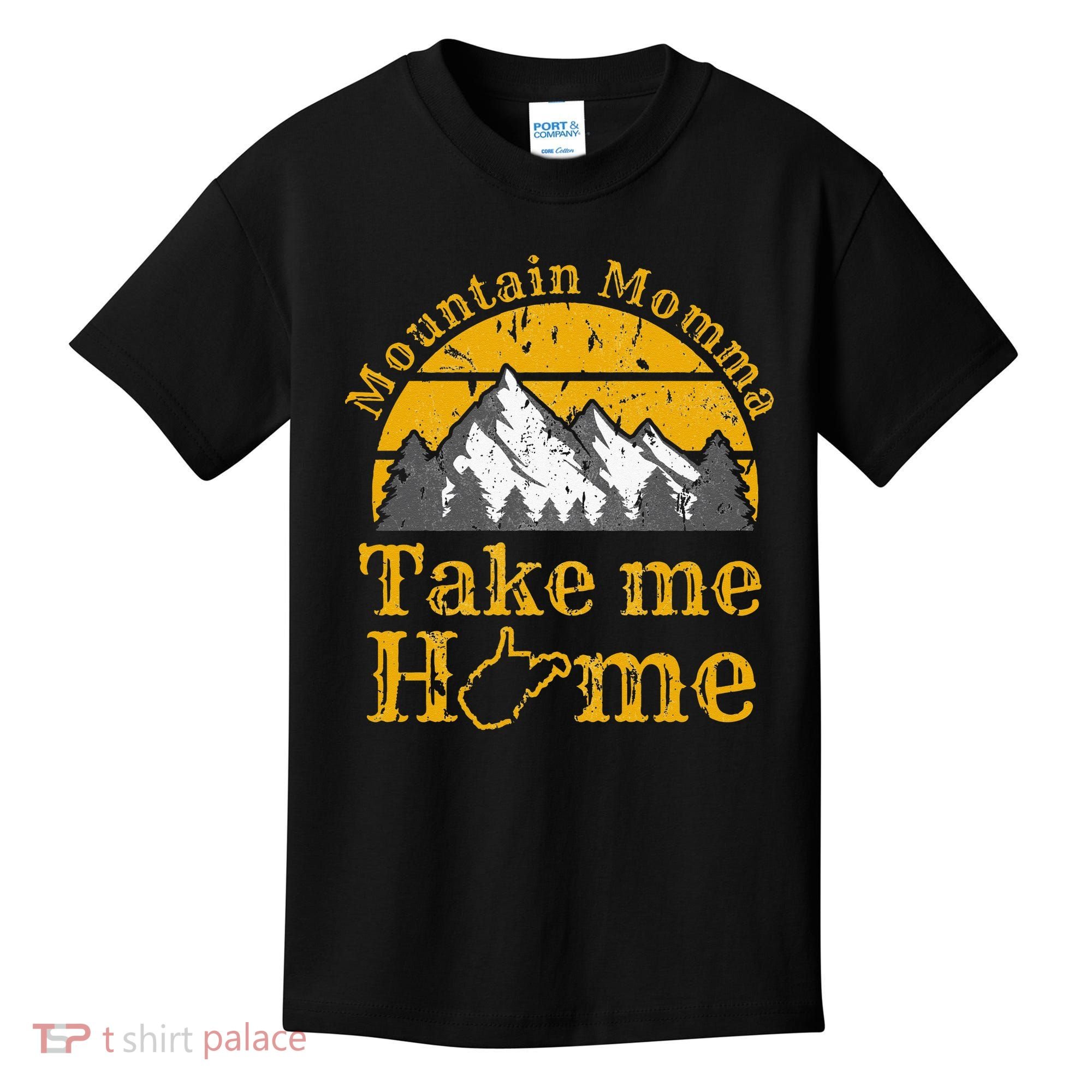 Mountain Momma West Virginia Take Me Home WV Map Mountains Kids T-Shirt