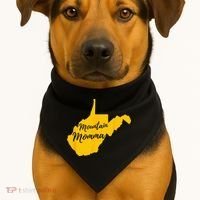 Mountain Momma West Virginia State Map USA-Made Doggie Bandana thumb 1