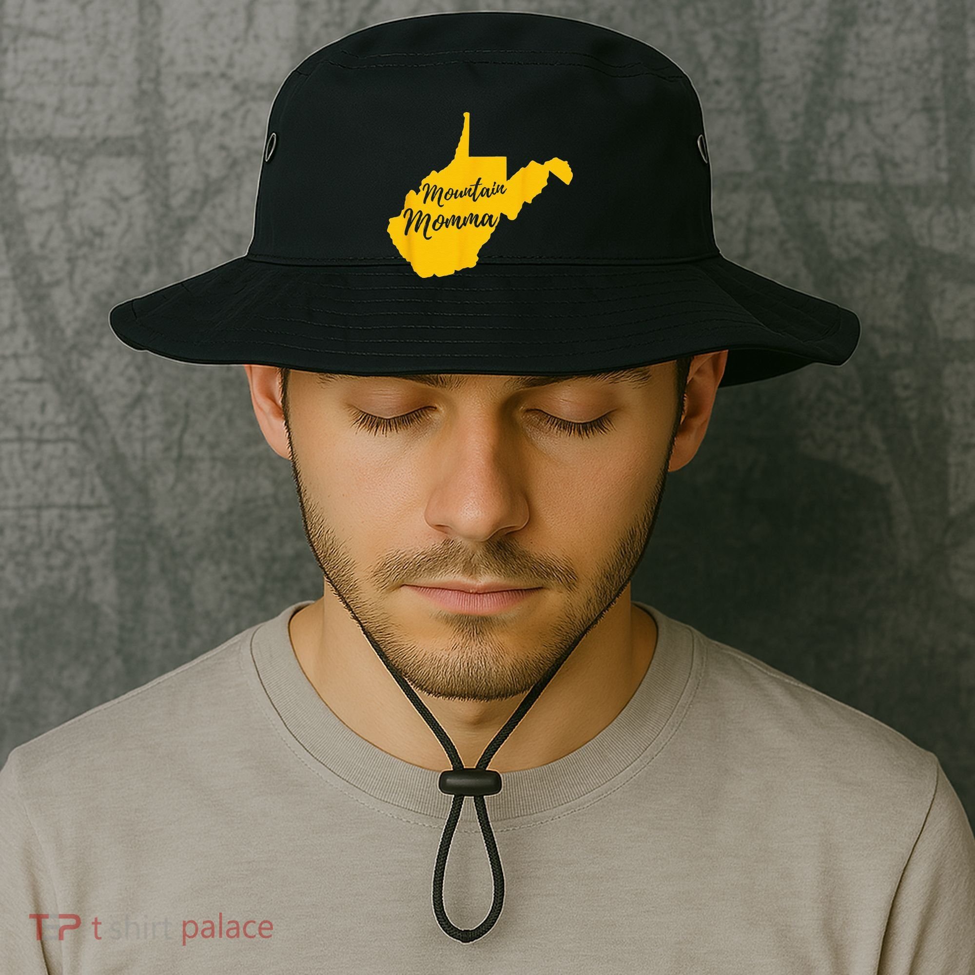 Mountain Momma West Virginia State Map Bucket Hat
