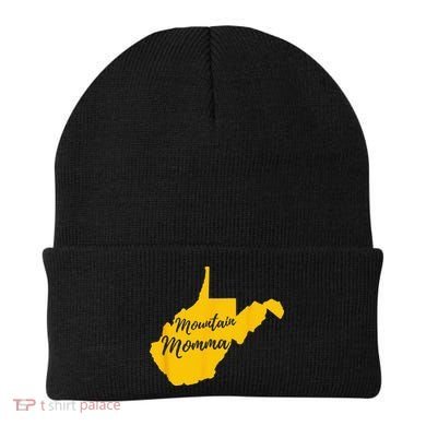 Mountain Momma West Virginia State Map Beanie