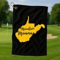 Mountain Momma West Virginia State Map Golf Towel thumb 1