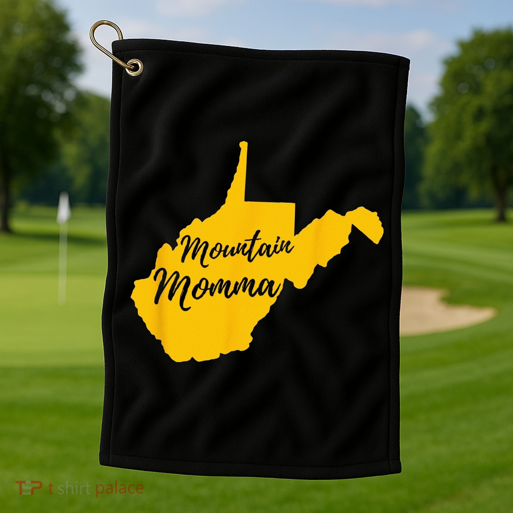 Mountain Momma West Virginia State Map Golf Towel