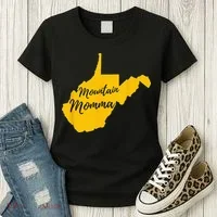 Mountain Momma West Virginia State Map Women's T-Shirt thumb 3