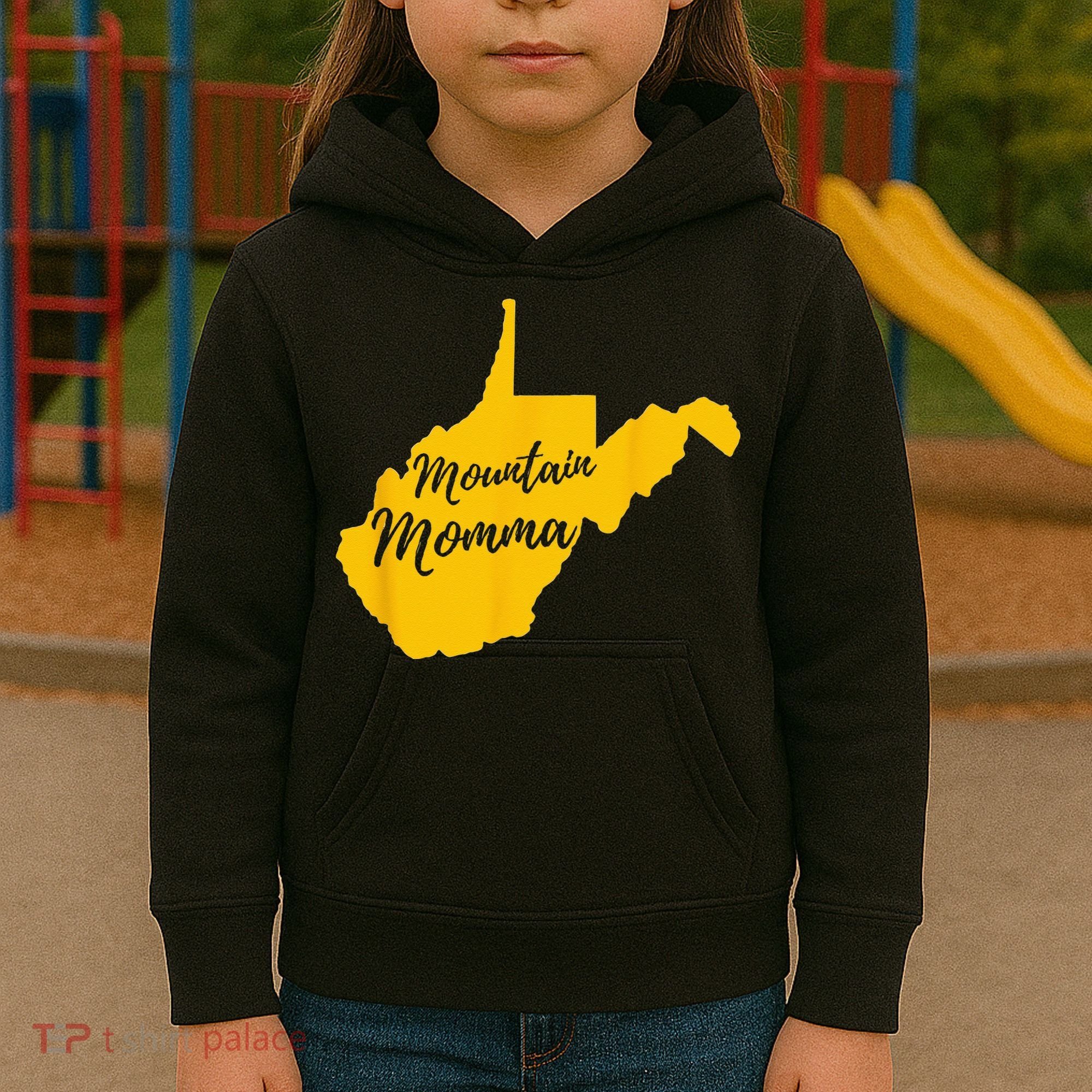 Mountain Momma West Virginia State Map Kids Hoodie