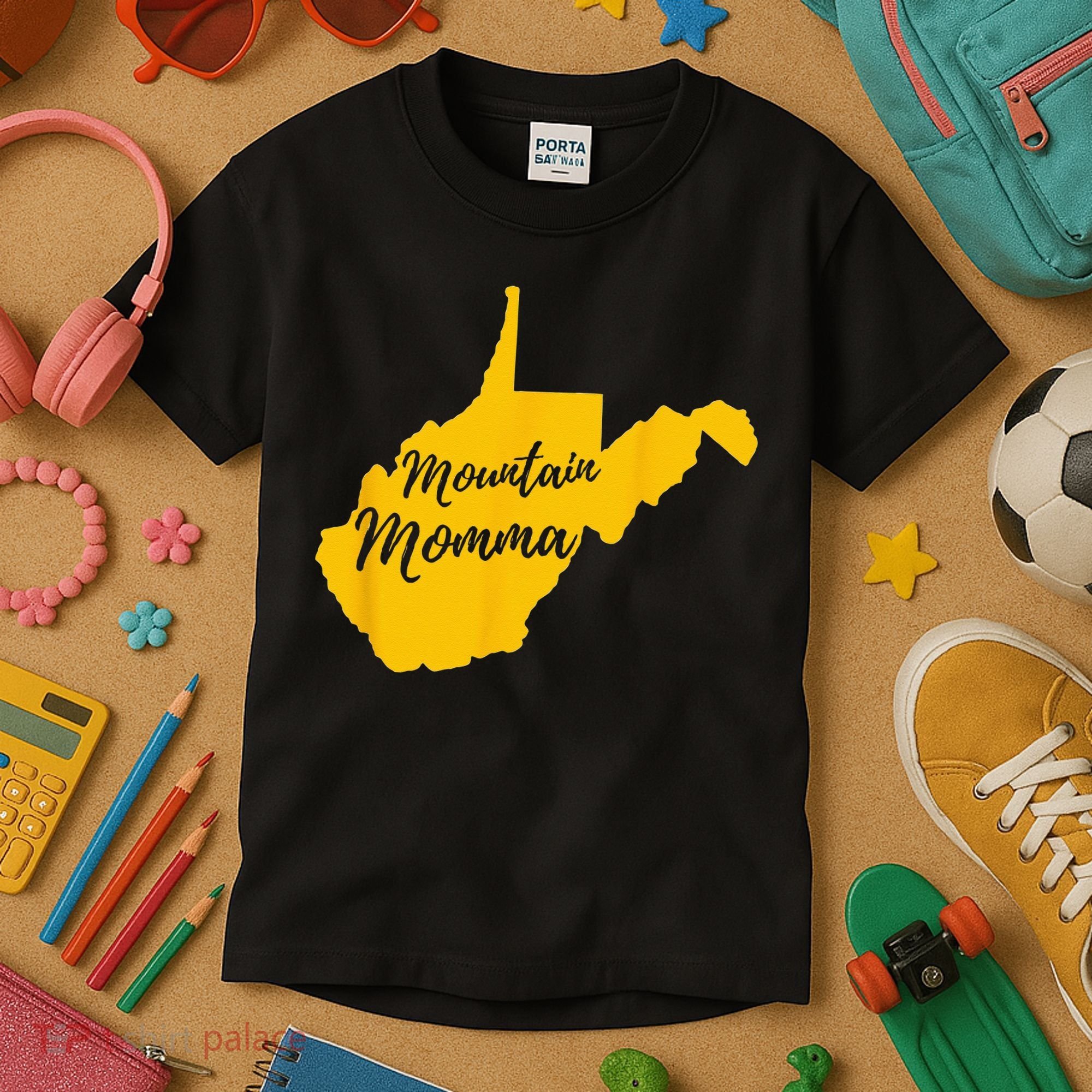 Mountain Momma West Virginia State Map Kids T-Shirt