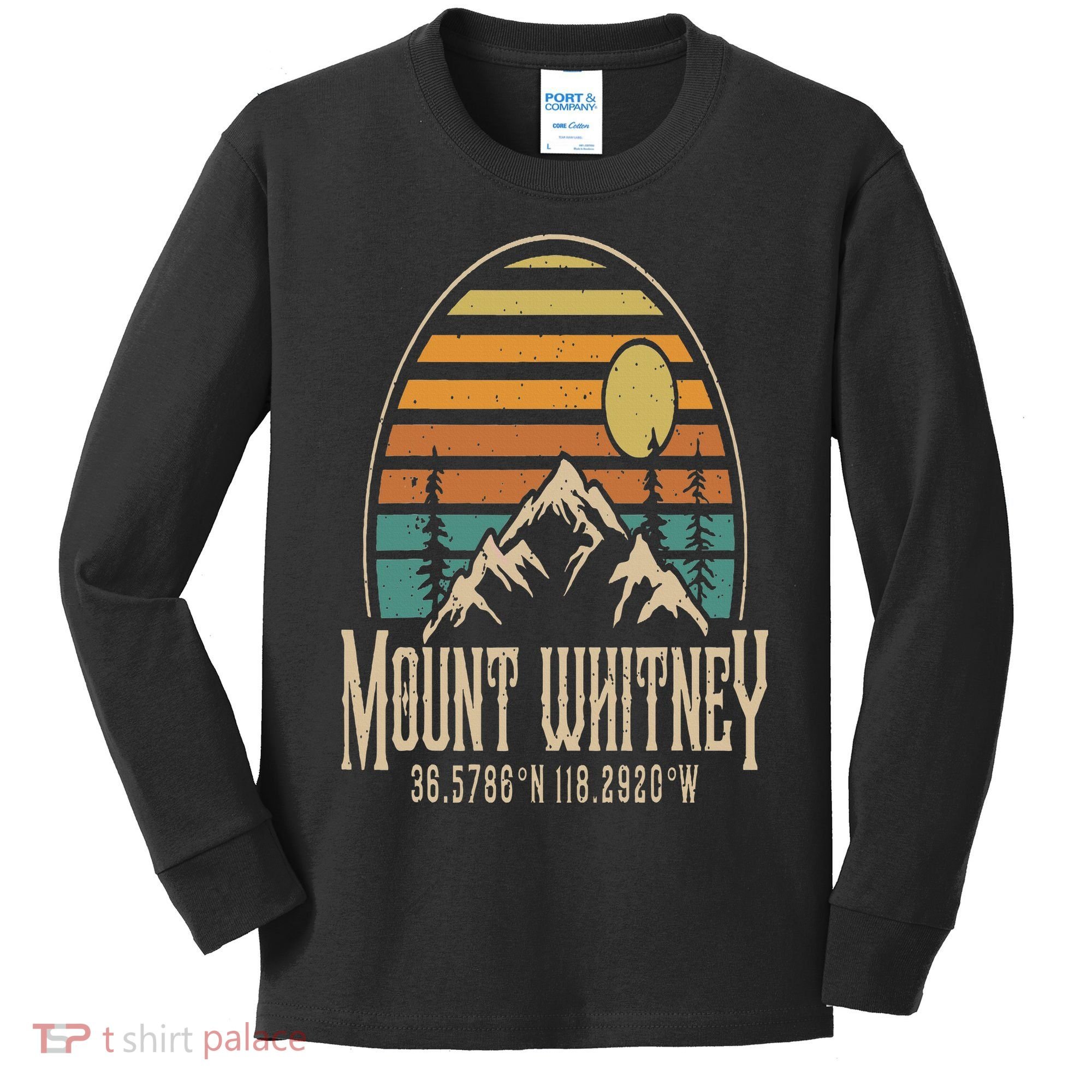 Mountain Mt. Whitney California Hiking Camping Mount Whitney Kids Long Sleeve Shirt