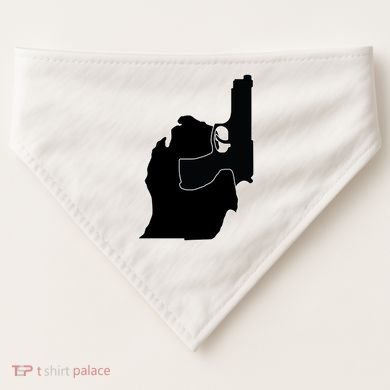 Michigan Mitten With Gun Design USA-Made Doggie Bandana