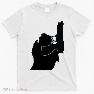 Michigan Mitten With Gun Design T-Shirt