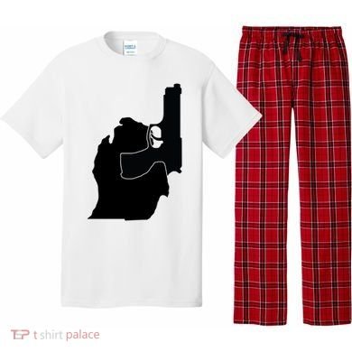Michigan Mitten With Gun Design Pajama Set