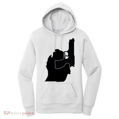 Michigan Mitten With Gun Design Women's Hoodie