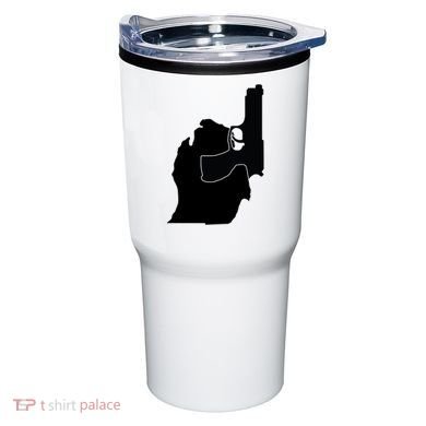 Michigan Mitten With Gun Design Tumbler