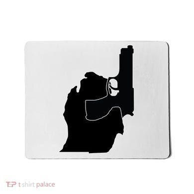 Michigan Mitten With Gun Design Mousepad