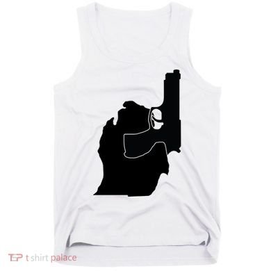 Michigan Mitten With Gun Design Tank Top
