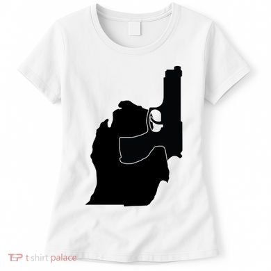 Michigan Mitten With Gun Design Women's T-Shirt