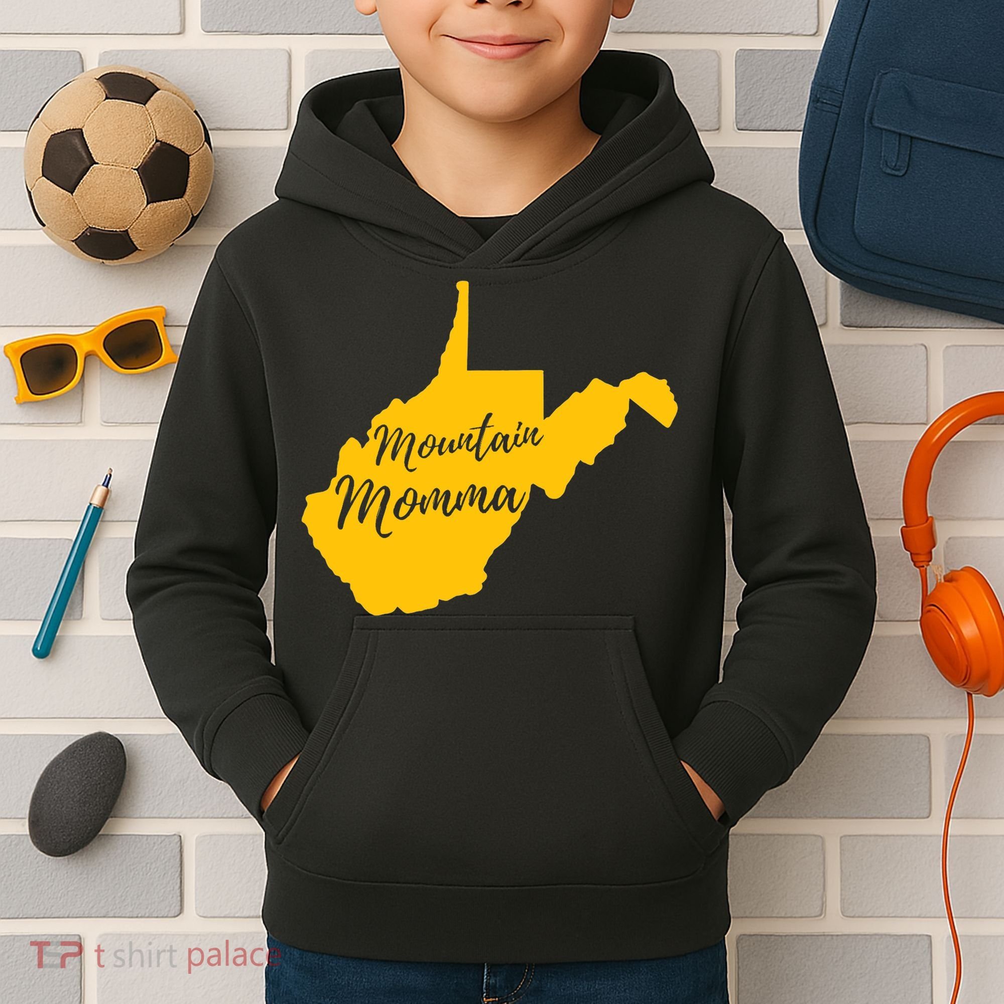 Mountain Momma West Virginia State Map TShirt Kids Hoodie